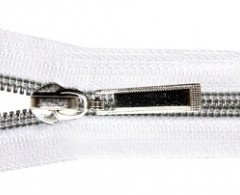 Молния спираль Т-7 декор. 85см (100шт) серебро